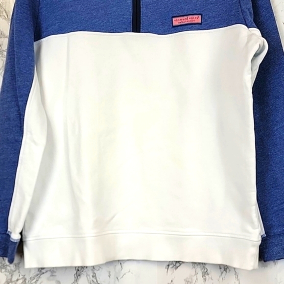 Vineyard Vines Saltwater The Shep Shirt Pullover Navy&Heather Blue White Sz M - Picture 5 of 12